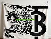 Burberry TB Monogram Equestrian Knight Flannel Throw Blanket B120